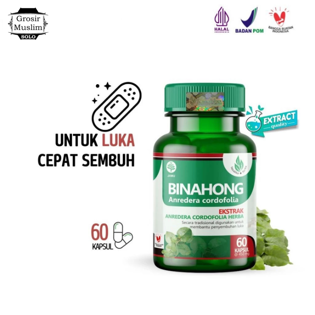 Tazakka Daun Binahong Kapsul Asli Isi 60 Ekstrak Herbal Original Halal Obat Pengering Luka Pasca Ope