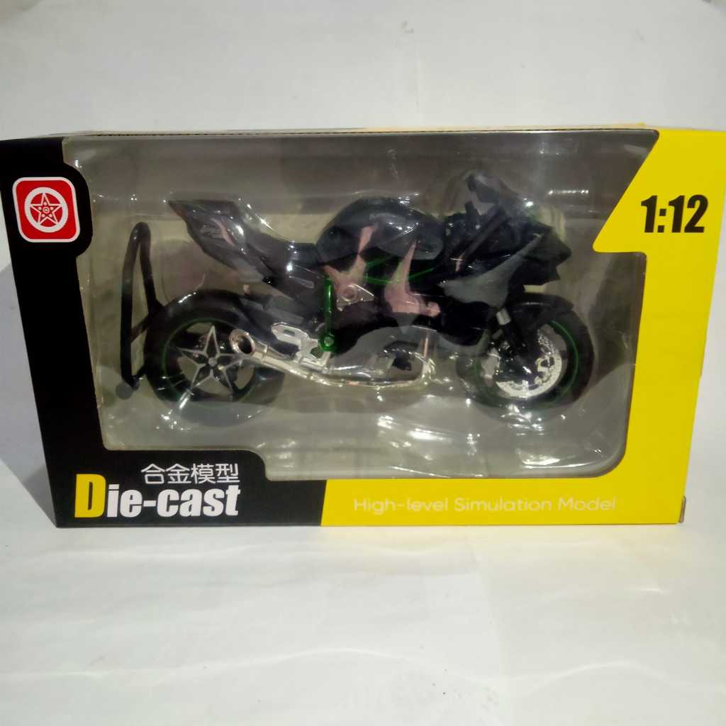 Diecast motor kawasaki ninja h2r hitam Die-Cast Miniatur motor sport