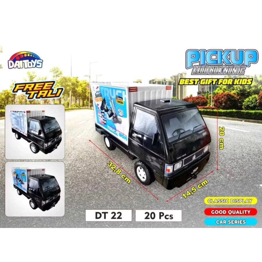Mainan Anak Mobil Pick Up L300 TRUCK BOX / Mainan Anak Mobil BOX Tarik FREE TALI DT 22