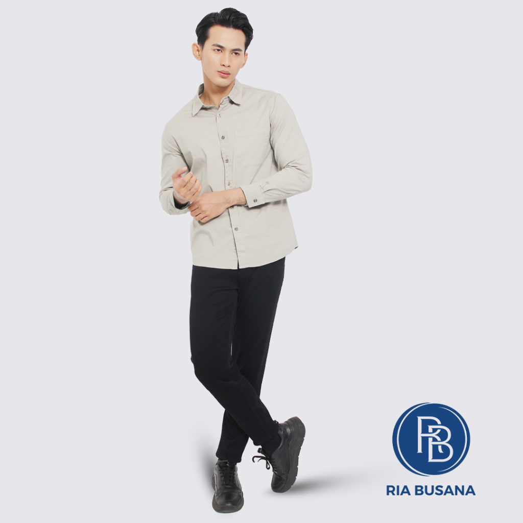 Ria Busana - Kendy - Celana Jeans Panjang Kasual Pria Letro Slimfit - Basic Hitam
