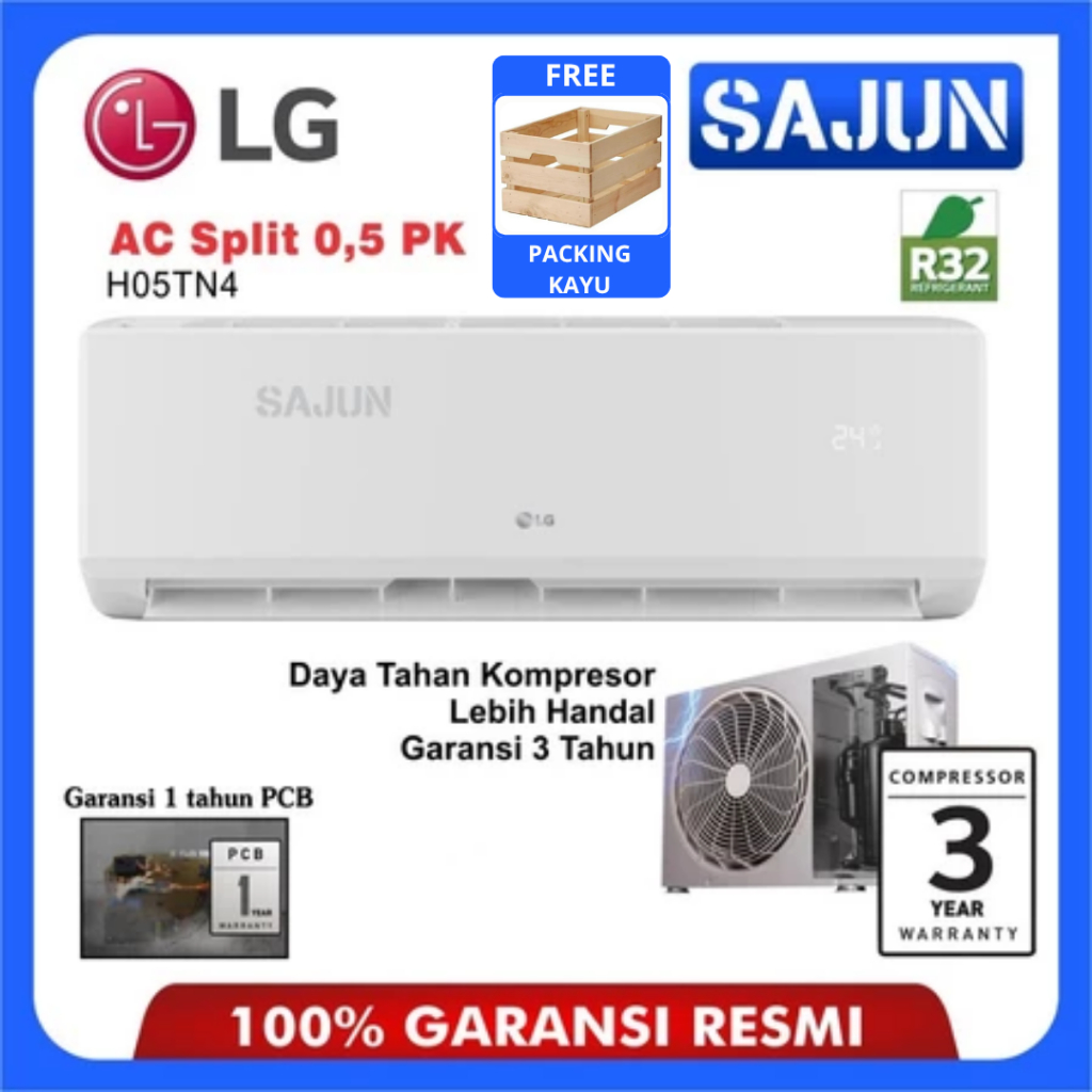 [TERMURAHHH] LG AC Split 0.5 PK H05TN4 R32 AC 1/2 PK AC LG 1/2 PK Garansi Resmi [FREE PACKING KAYU K