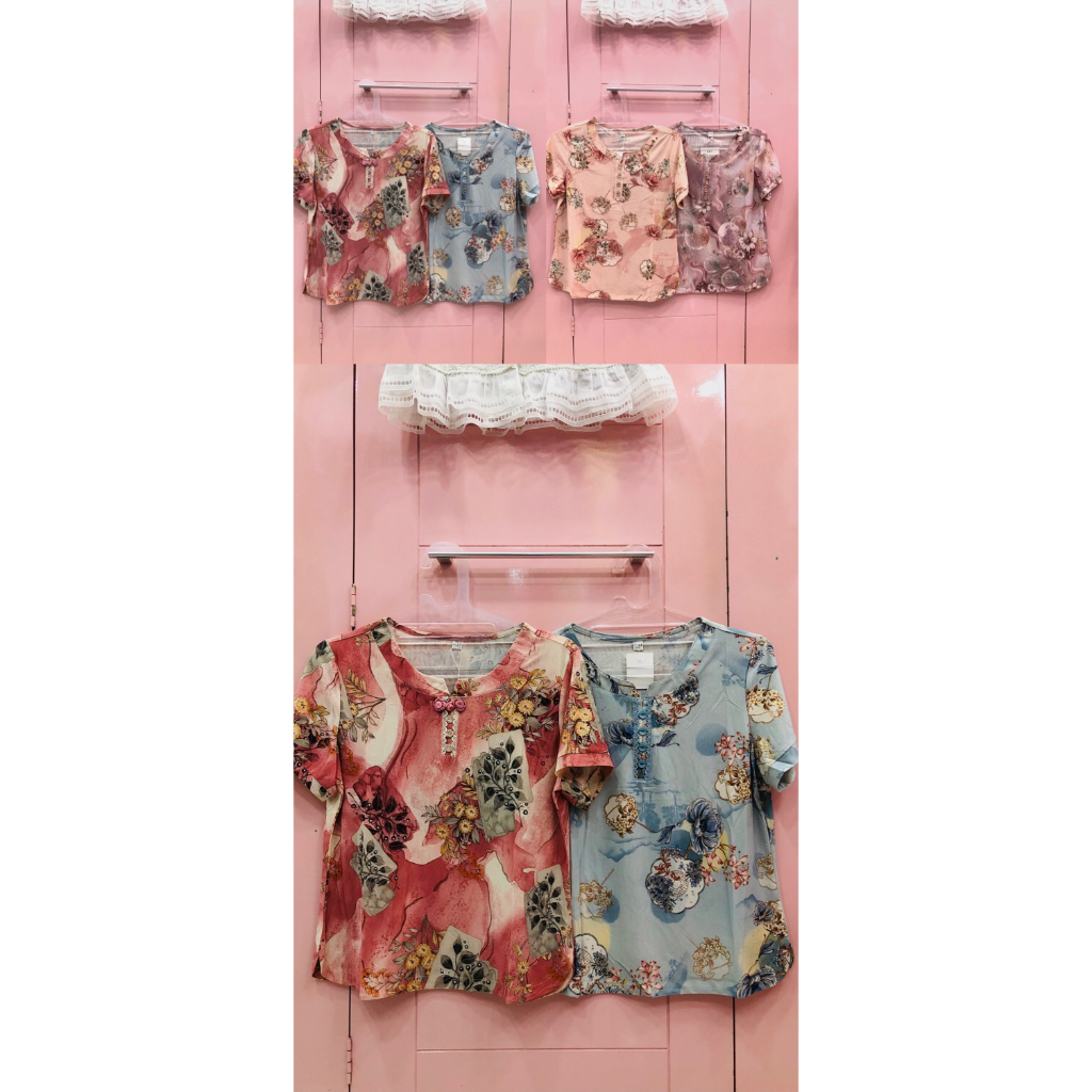 blouse korea motif bunga