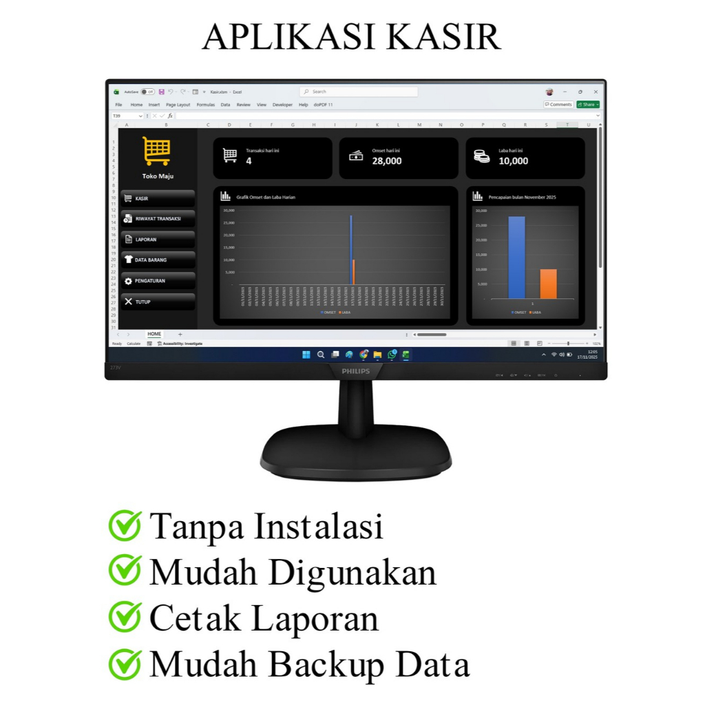 Aplikasi Kasir Ms Excel - Aplikasi Penjualan, Minimarket, Toko Kelontong