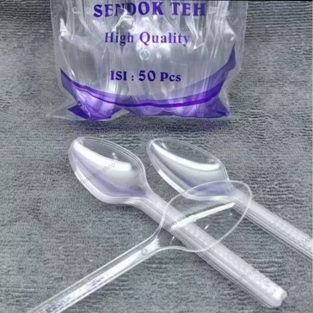 Sendok Teh Plastik Kecil Bening Fim (1Bks)