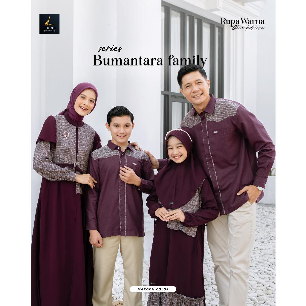 Sarimbit Lubi Bumantara Maroon Sarimbit Lubi Terbaru 2026 Sarimbit Lebaran 2026 Lubi Terbaru