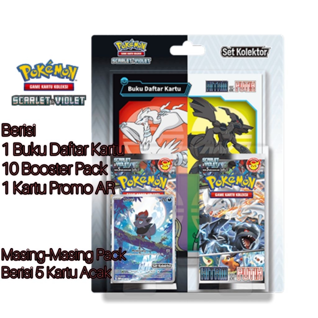 Pokemon TCG Indonesia Set Kolektor Hitam Putih SV11S Seal Rusak
