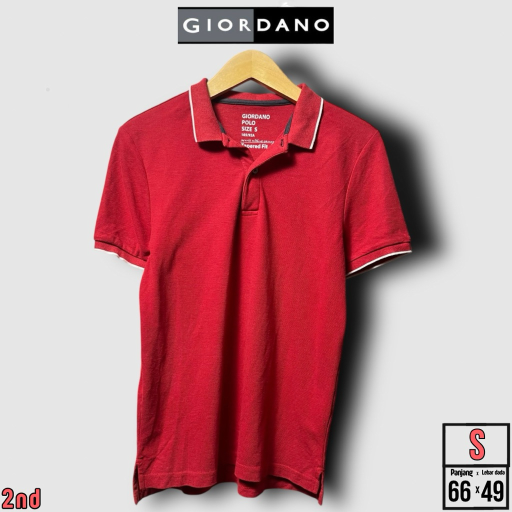 KAOS POLO PRIA GIORDANO MERAH SIZE S