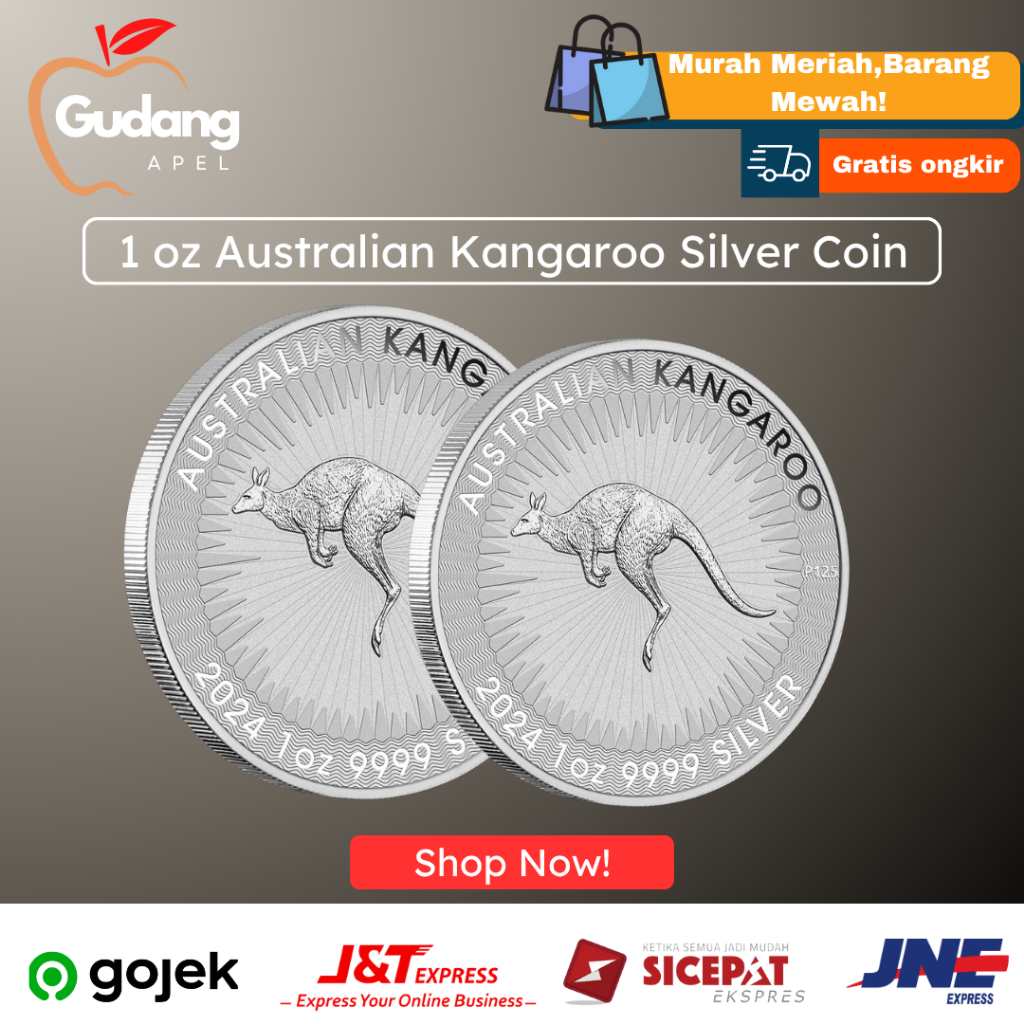 Silver Koin Australian Kangoroo 1 oz (31,1 gram) Pure Silver Coin