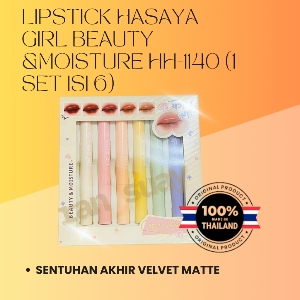 HASAYA GIRL LIPSTIK BEAUTY & MOISTURE LIPSTICK [ 1 SET ISI 6 PCS ]