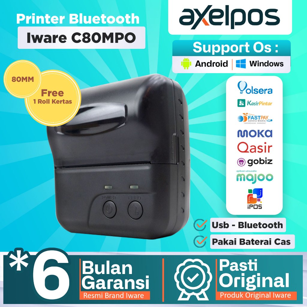 Axelpos PRINTER BLUETOOTH MINI 80MM IWARE C-80MPO