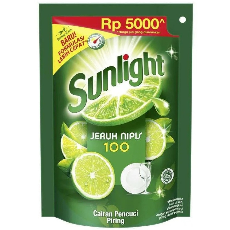 SUNLIGHT SABUN CUCI PIRING CAIR 210ml JERUK NIPIS SIWAK LIMAU REFILL POUCH PERLENGKAPAN PERAWATAN RU