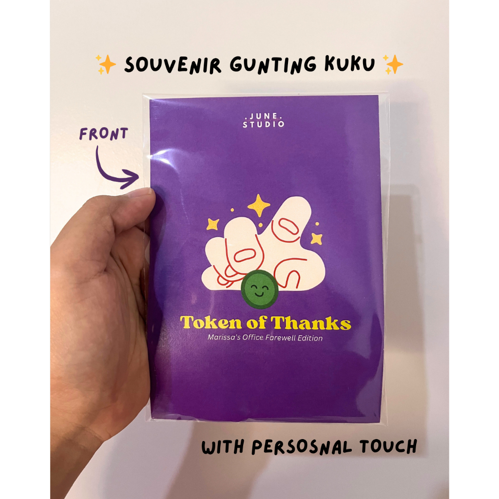 Souvenir Gunting Kuku + Custom Card A6 | Farewell Gift | Souvenir Murah