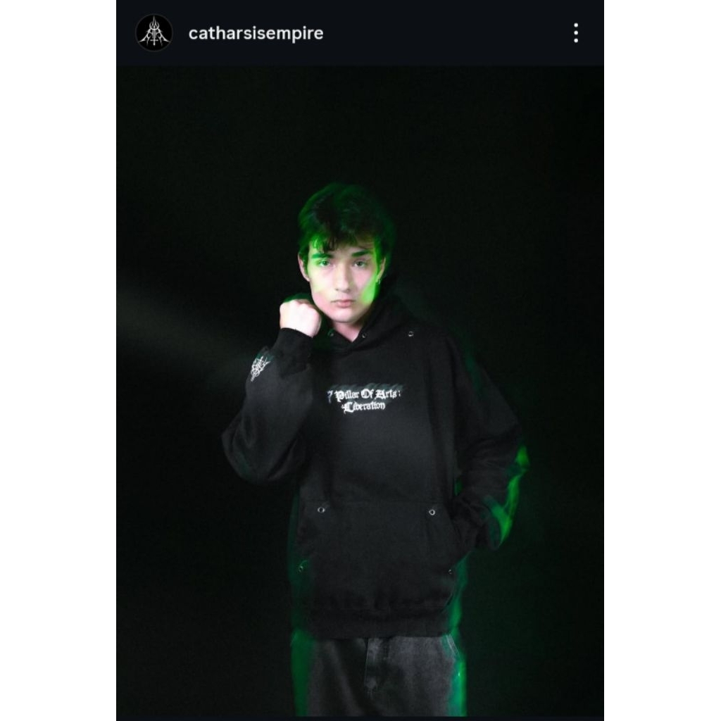 CATHARSIS EMPIRE HOODIE Music (Boxy Distressed Hoodie)