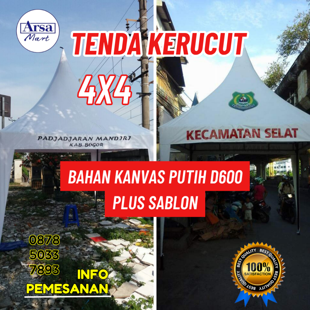 TENDA KERUCUT 4X4 SABLON PRINTING CUSTOM