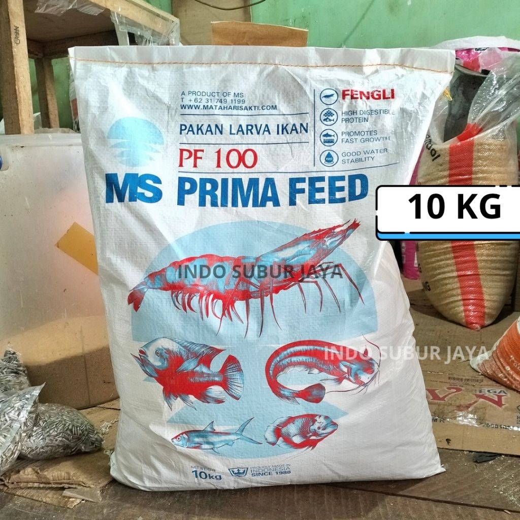 [1 ZAK 10 KG] PF 100 Pakan Larva Ikan Cap MS Prima Feed