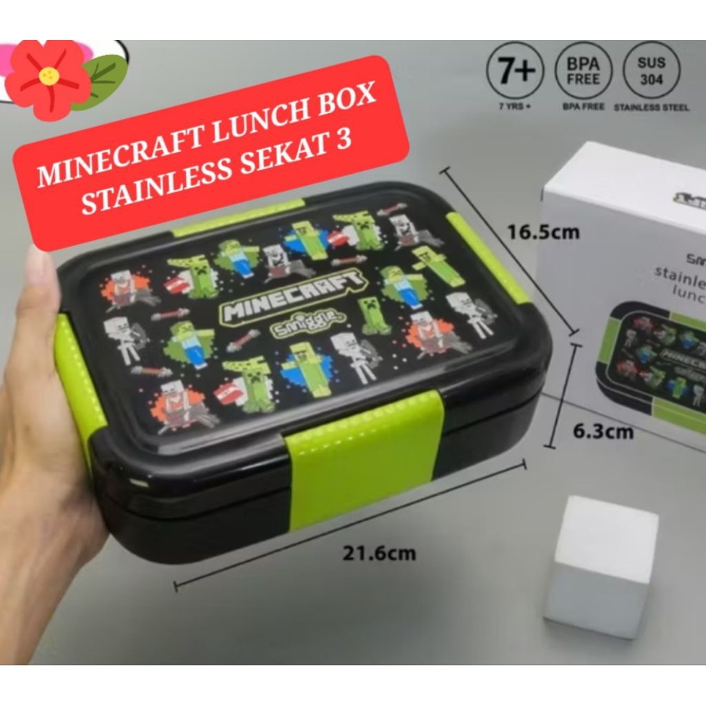 lunch box stainless minecraf kotak makan stainless minecraf smiggle minecraf stainless