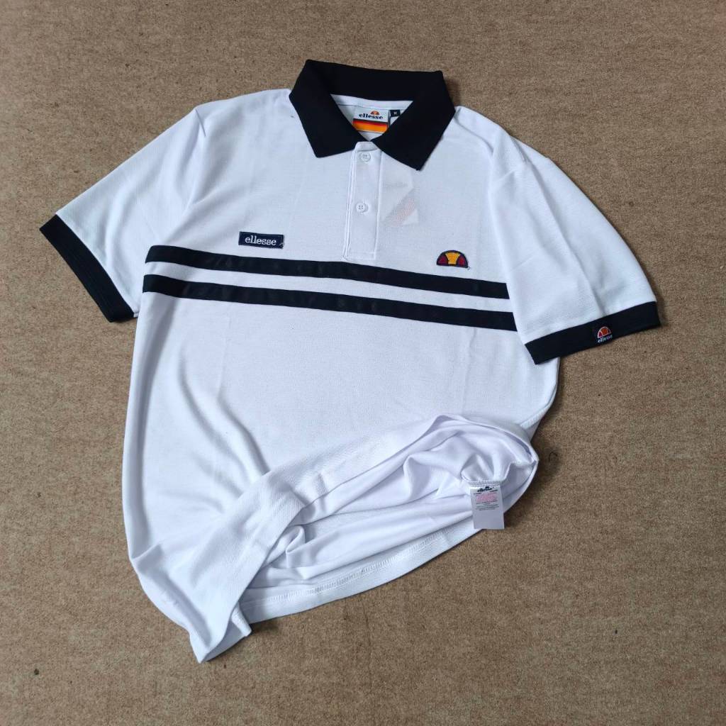 Ellesse Kaos Kerah Polo Shirt Pria Putih Remini