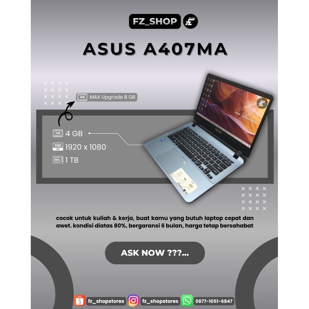 ASUS LAPTOP A407MA | X407MA