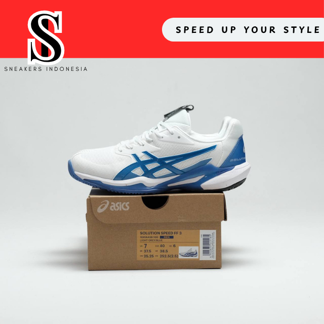 ASICS Solution Speed FF 3 Light Grey/Blue Original – Sepatu Tenis & Sport Pria/Wanita