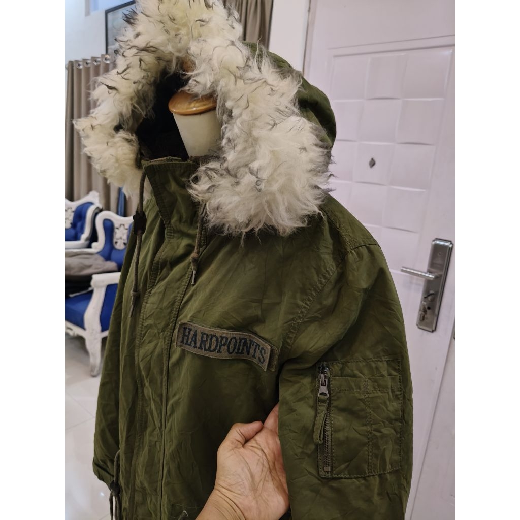 Jack & Jill Parka hoodie bulu Army