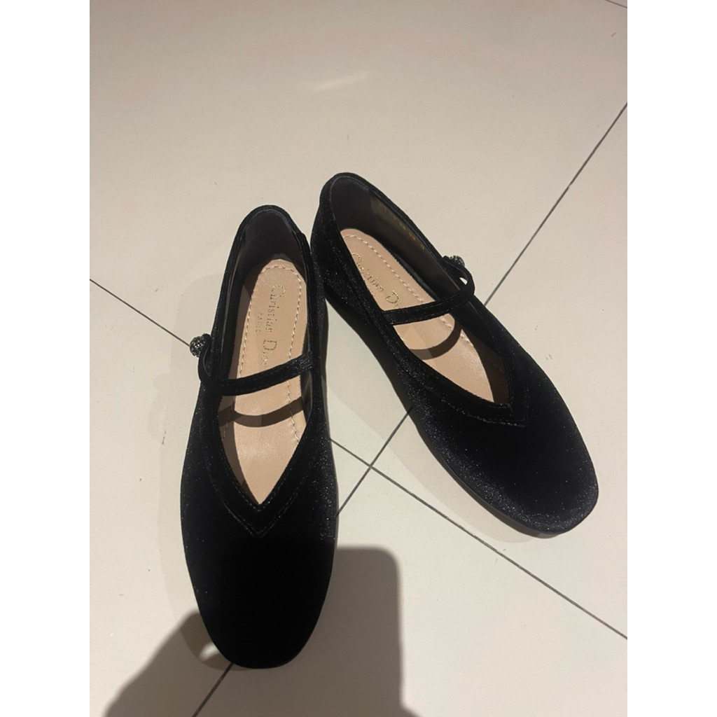 brand new dior flatshoes suede leather size 36 sepatu teplek wanita cewek