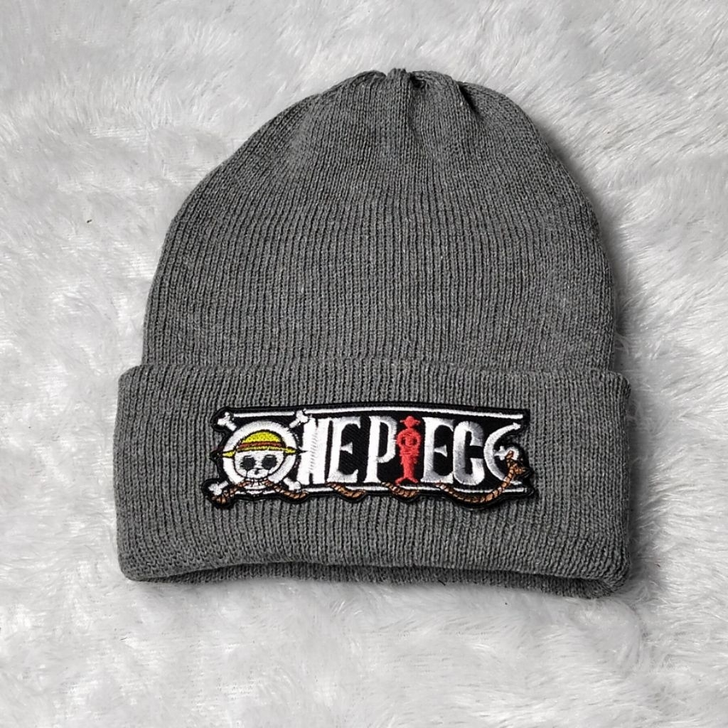 topi kupluk rajut bordir one piece