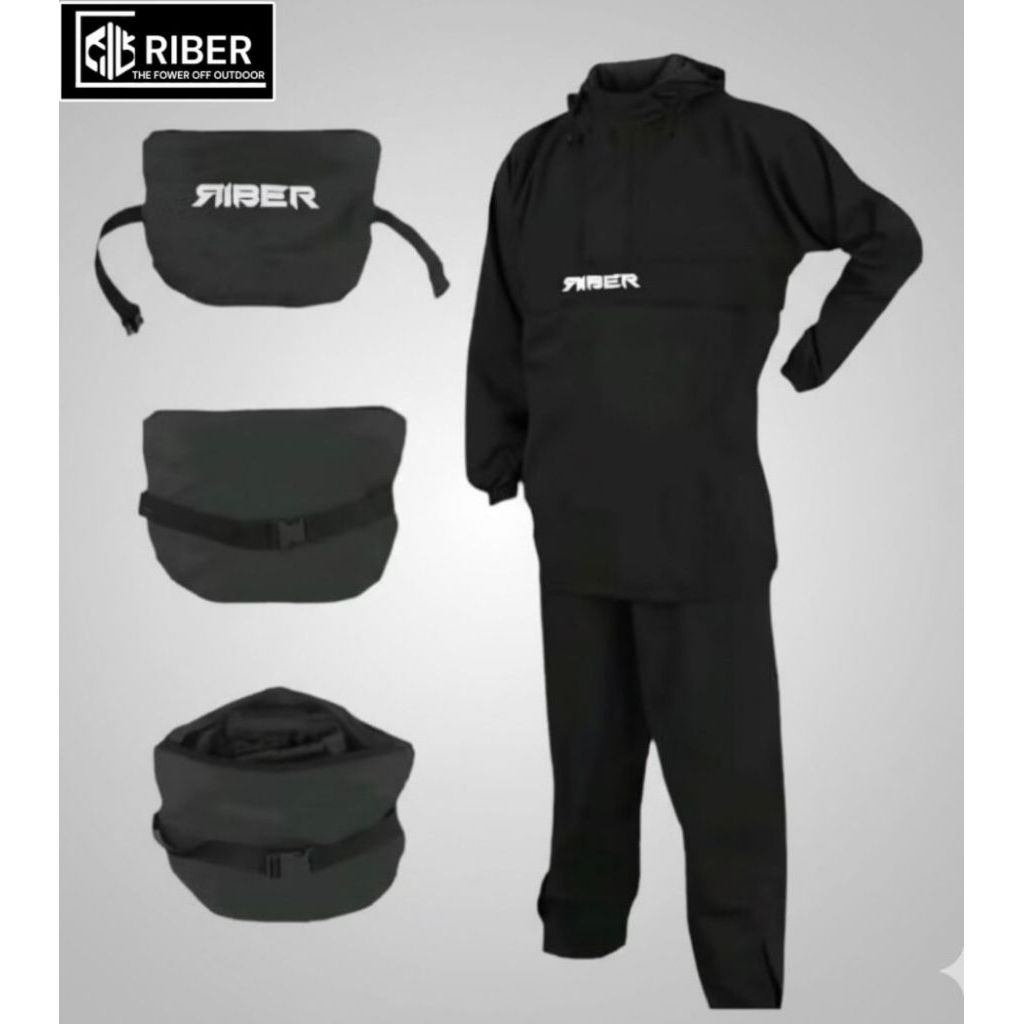 jas hujan KANGAROO RAINCOAT RIBER saku kangaroo Anti rembes Pria Wanita Raincoat