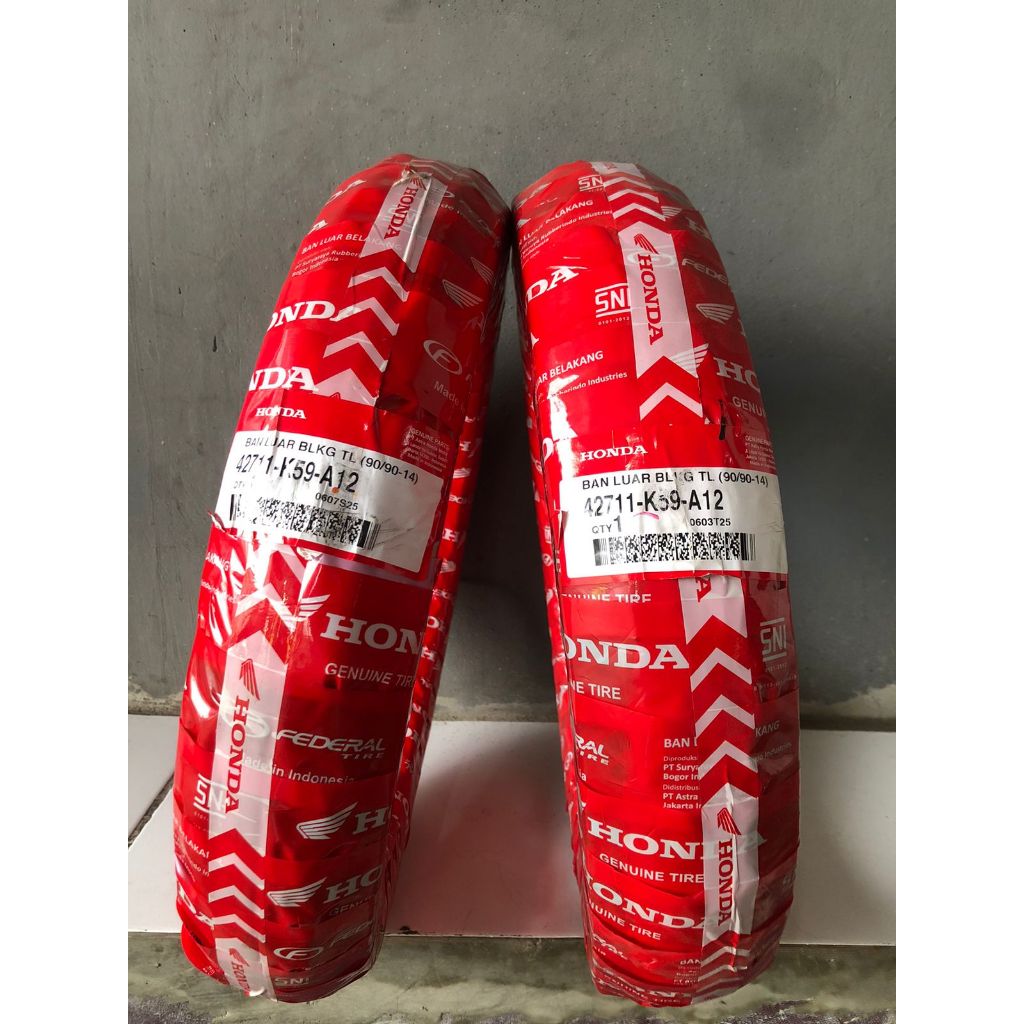 Ban Federal 100% ORI Matic Ring 14 80/90 90/90 Vario Beat Scoopy Depan Belakang Asli Honda Tubles & 