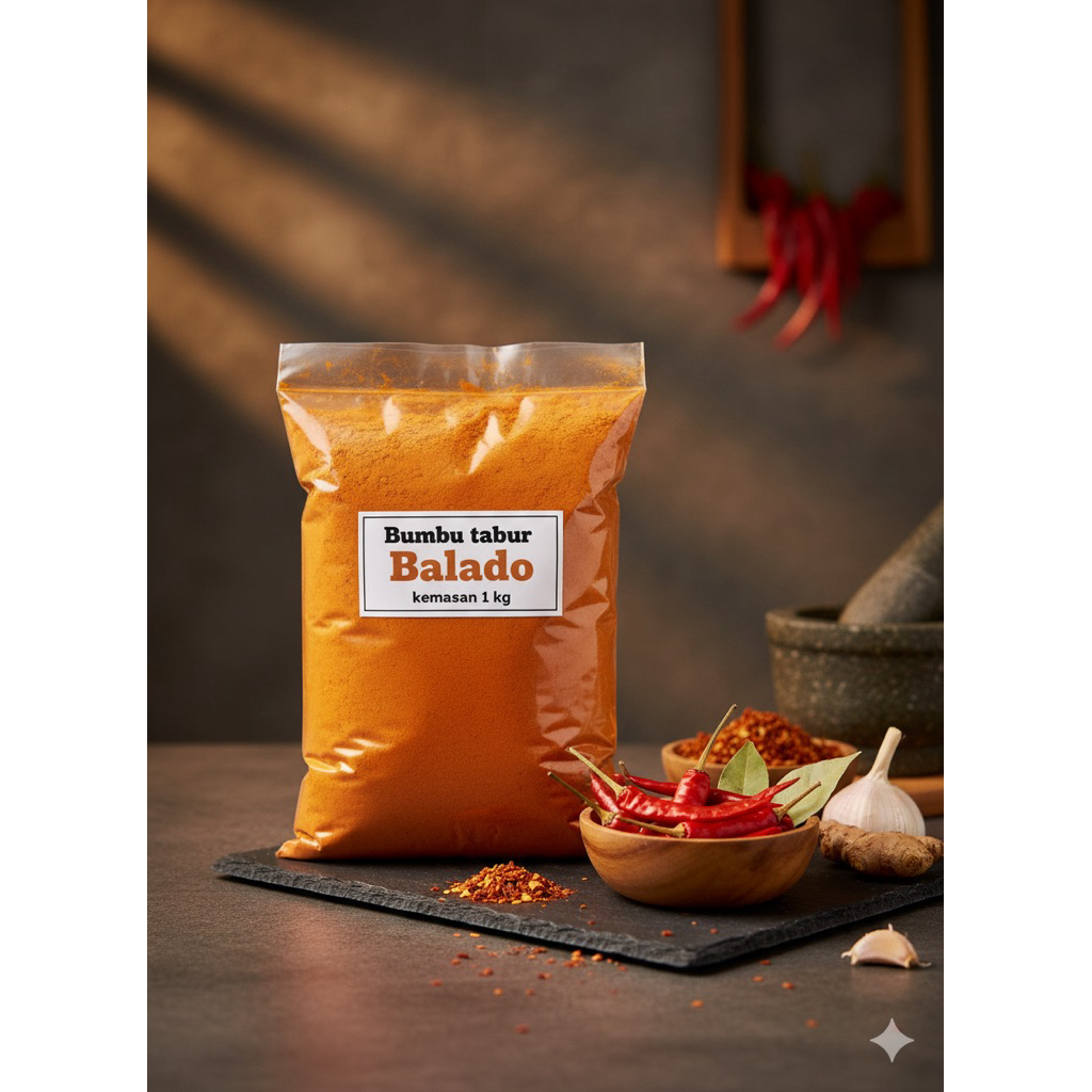 BUMBU TABUR RASA BALADO 250g/500g/1kg , BUMBU TABUR BALADO KILOAN , BUMBU BUBUK BALADO TERLARIS , BU