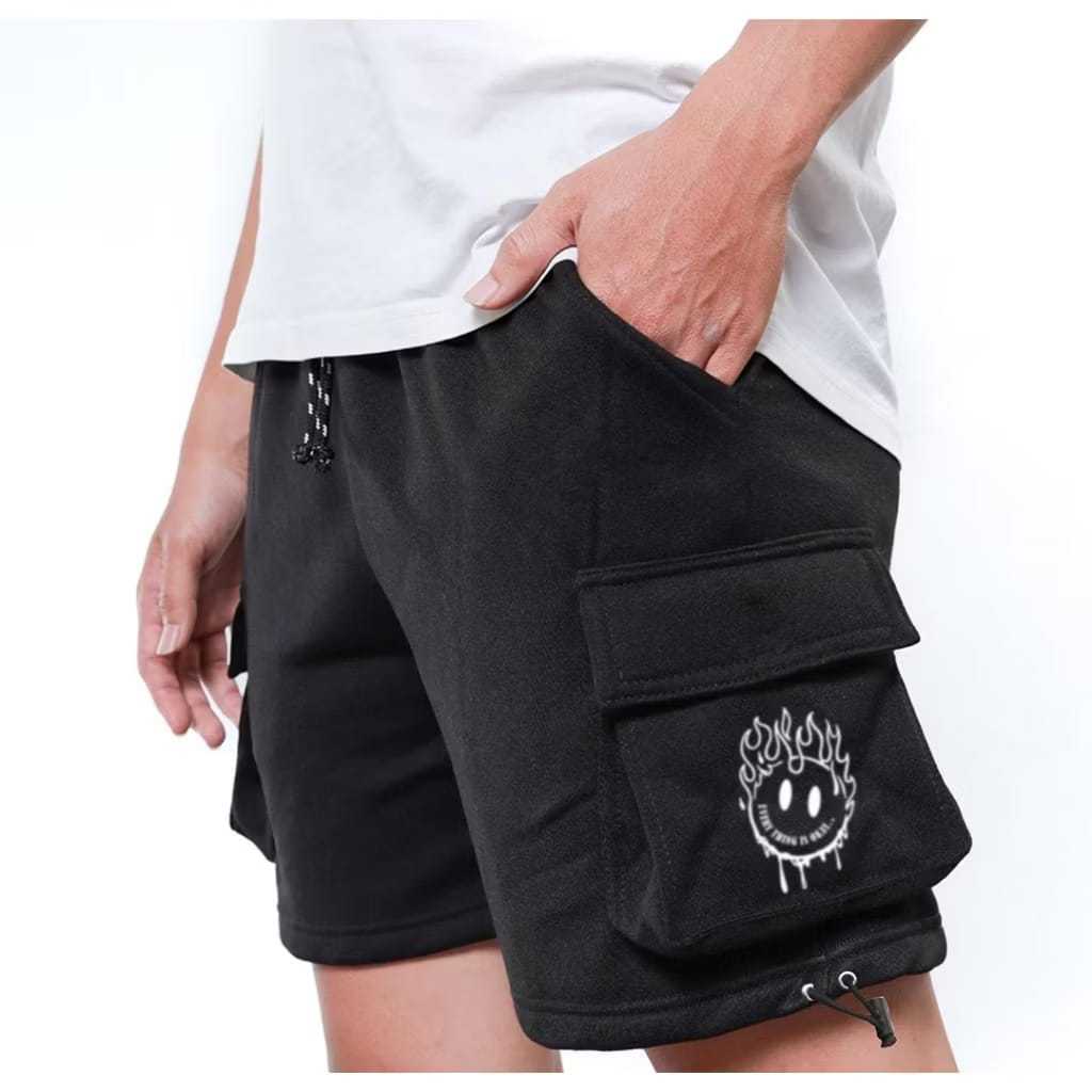 Celana Cargo Pendek Pria Stone Island Fleece Adem Termurah