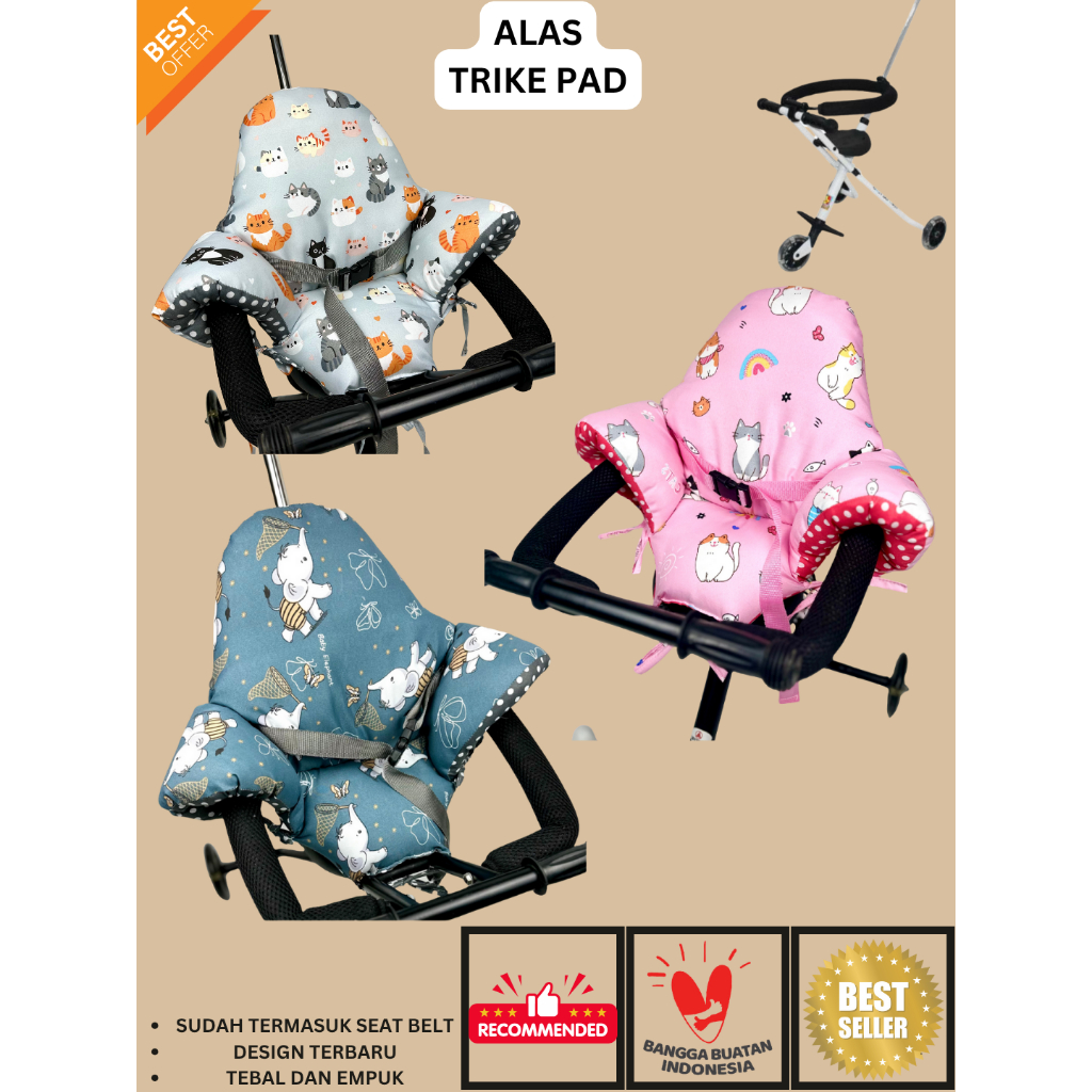 Alas Stroler Trike Pad Segitiga/Magic Trike Universal/Hot Deals/Best Seller/Katun Micro/Nyaman