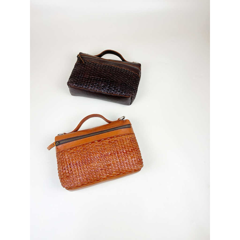 HASKAA LEATHER - Tas anyam wanita - Tas kulit - Namia anyam bag