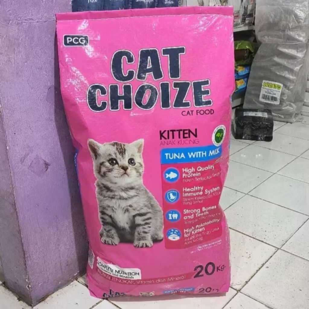 CAT CHOIZE KITTEN TUNA 1 KARUNG 20 KG - Cat Choize Kitten Kemasan Karung Isi 20 Pcs