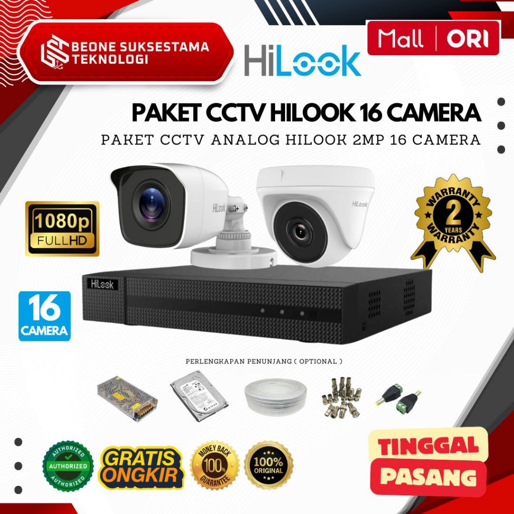 Hilook Paket CCTV 16 Camera 2MP 16 Chanel - Terlaris