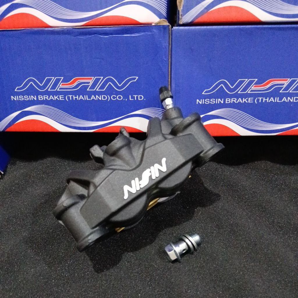 kaliper nissin afrika twin powder hitam monoblok 4 piston p100 import detail original