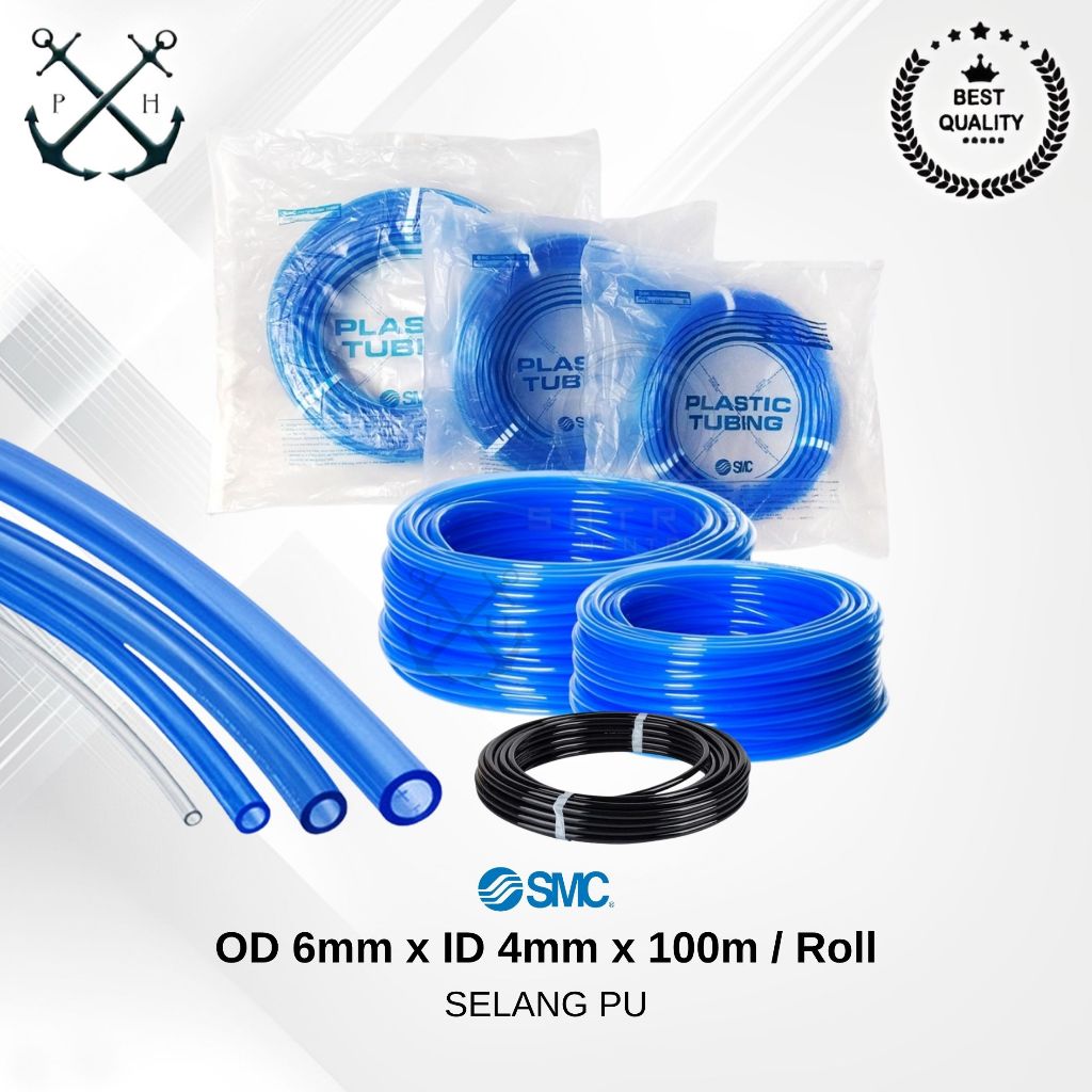 Selang SMC PU 6mm OD x 4mm ID x 100meter/Roll