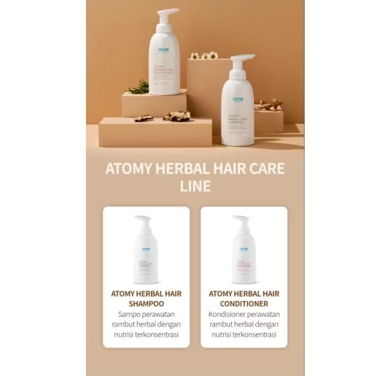 Atomy Herbal Shampo dan Conditioner Korea isi 500ml