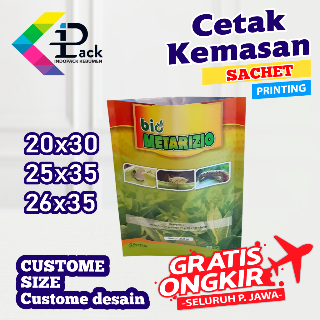 PRINTING SACHET CUSTOM 20X30 25X35 26X35- PLASTIK KEMASAN ALUMINIUM FOIL/METALIZE - PRINTING PLASTIK