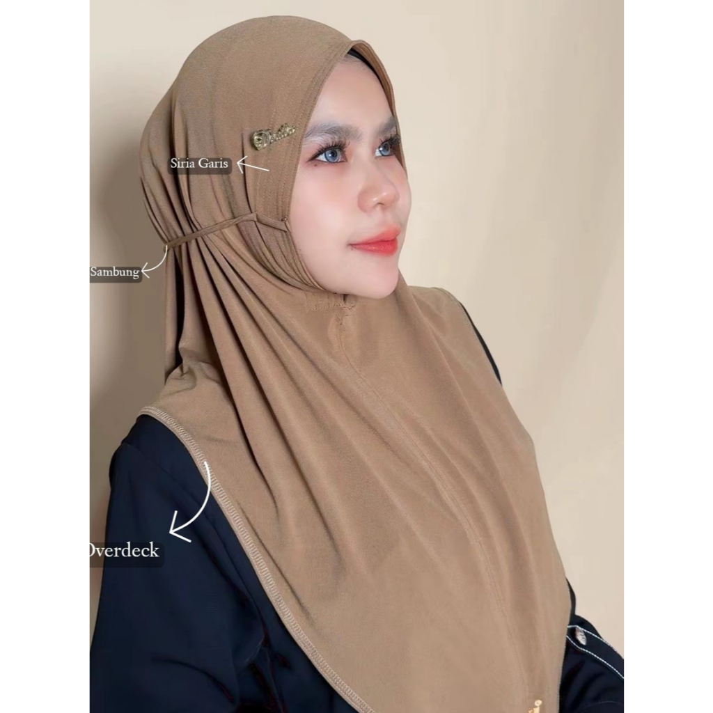 ZAHRA STOPER - DOA IBU HIJAB BERGO SIRIA TALI STOPER (SIZE S ,M & XL)JERSEY HIGH QUALITY BY DOA IBU 