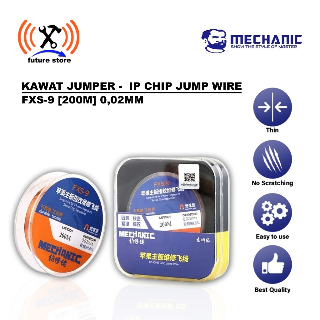 KAWAT JUMPER MECHANIC FXS-9 200M ORIGINAL – Kawat Jumper iPhone Chip Presisi Untuk Perbaikan Jalur P