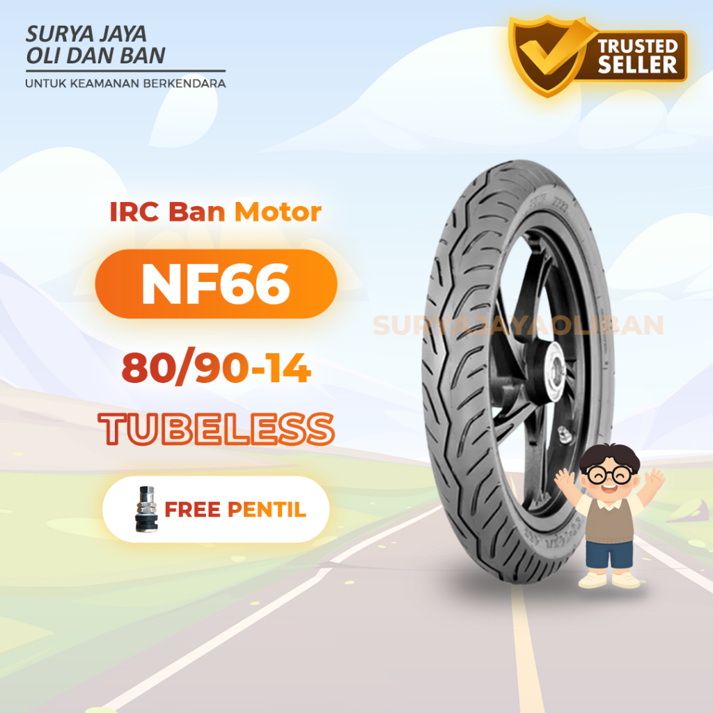 Ban Luar Sepeda Motor IRC NF-66 80/90-14 Tubeless TL / Ban Depan Sepeda Motor Matic Beat Vario 100% 