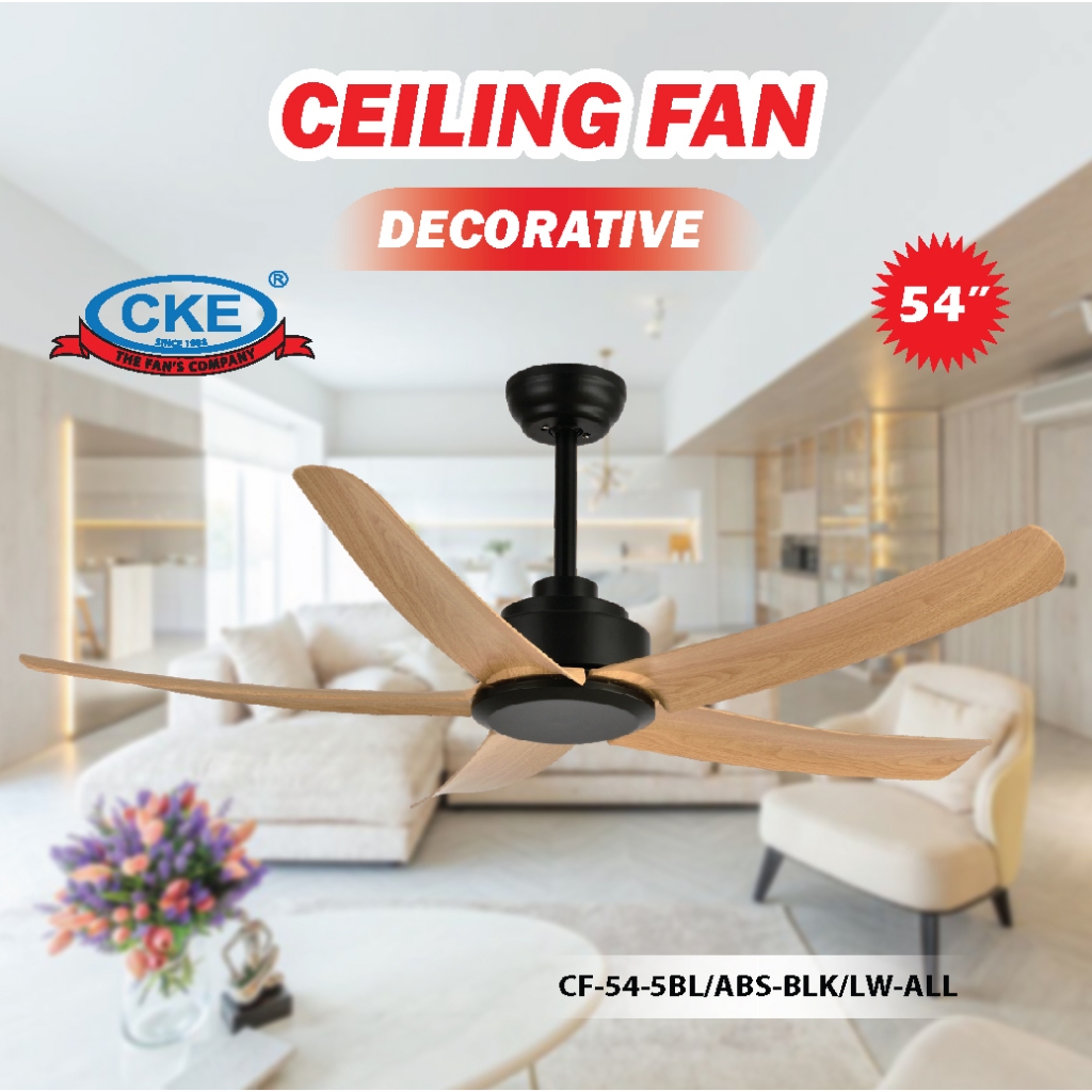 Kipas Angin Gantung Plafon Baling Dekorasi 54" Remote Ceiling Fan Hias