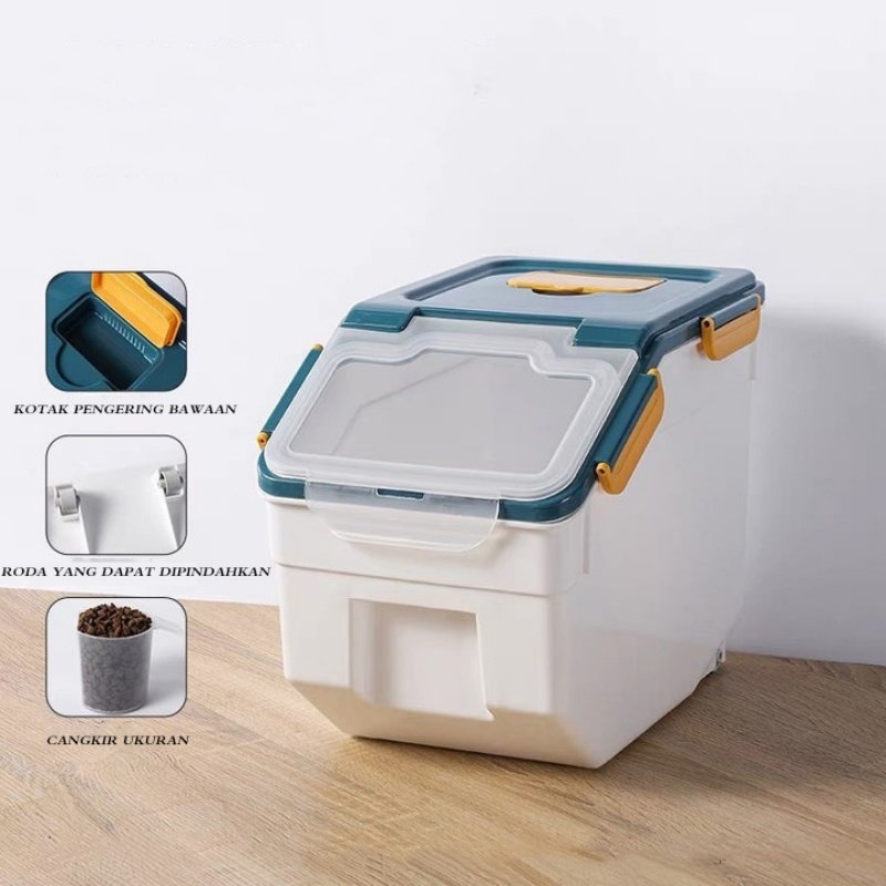 Dispenser Beras Otomatis 25kg/Wadah Penyimpanan Beras/Kotak Beras