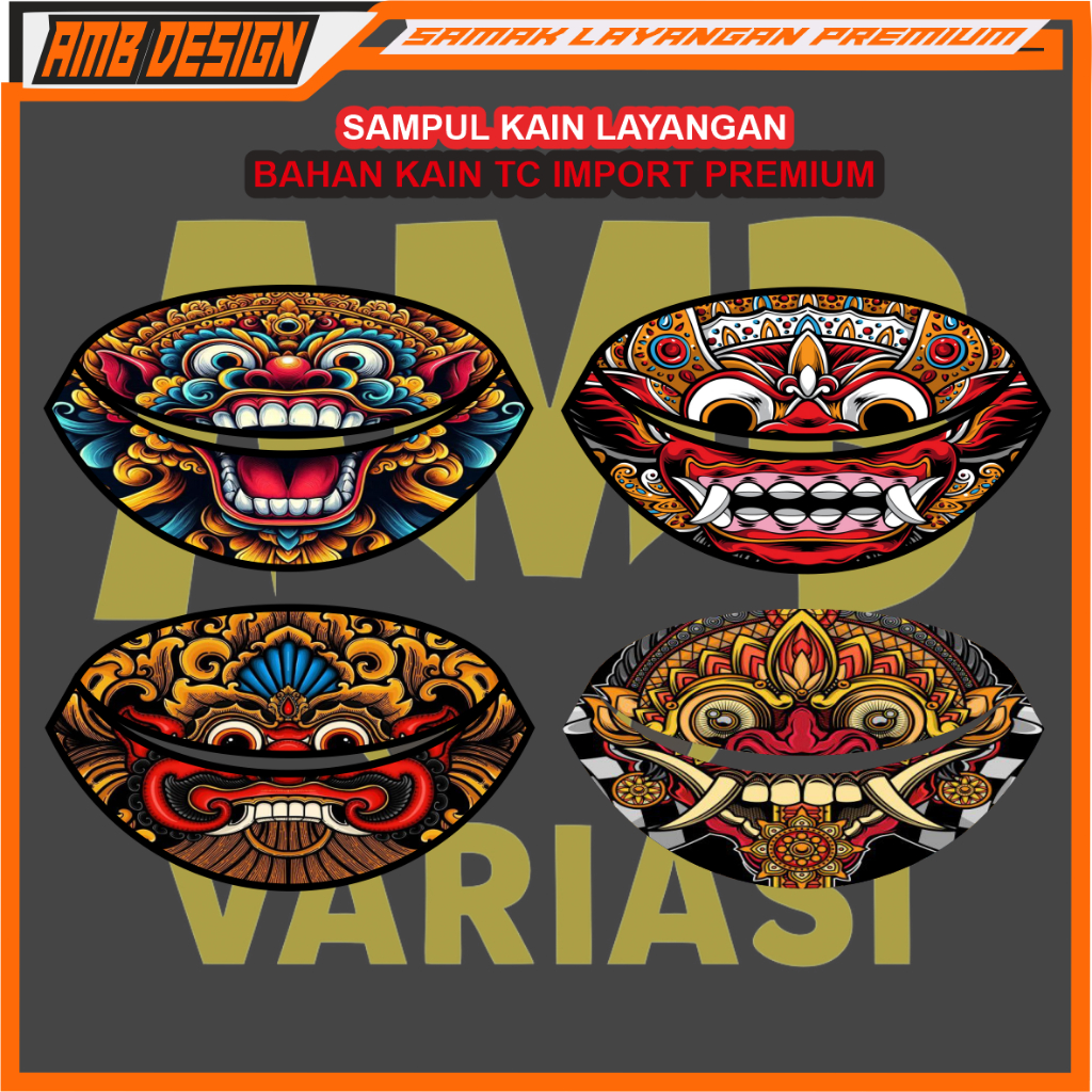 AMB - SAMAK LAYANGAN LEYAK / BARONG BALI SAMPUL LAYANG-LAYANG BAHAN KAIN TC IMPORT LAYANG LAYANG