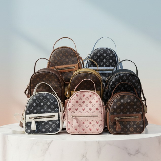 SEOJIN-Tas Punggung-Tas Ransel Mini Wanita Motif Bunga Korean Style/Ransel Sekolah/ Ransel Wanita Ko