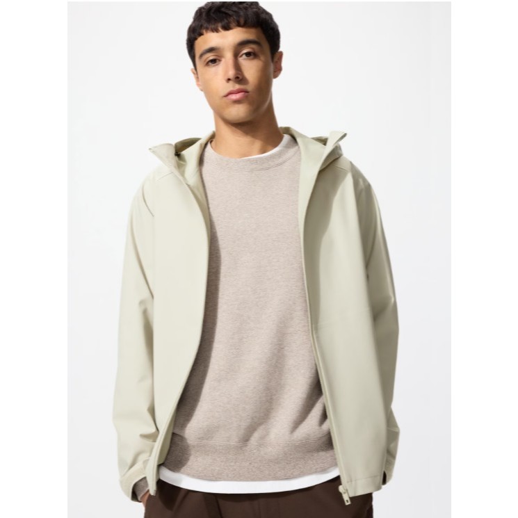 UNIQLO BLOCKTECH Parka 3D Cut (Water-Repellent) 3XL warna Beige Men – 100% Asli dan baru