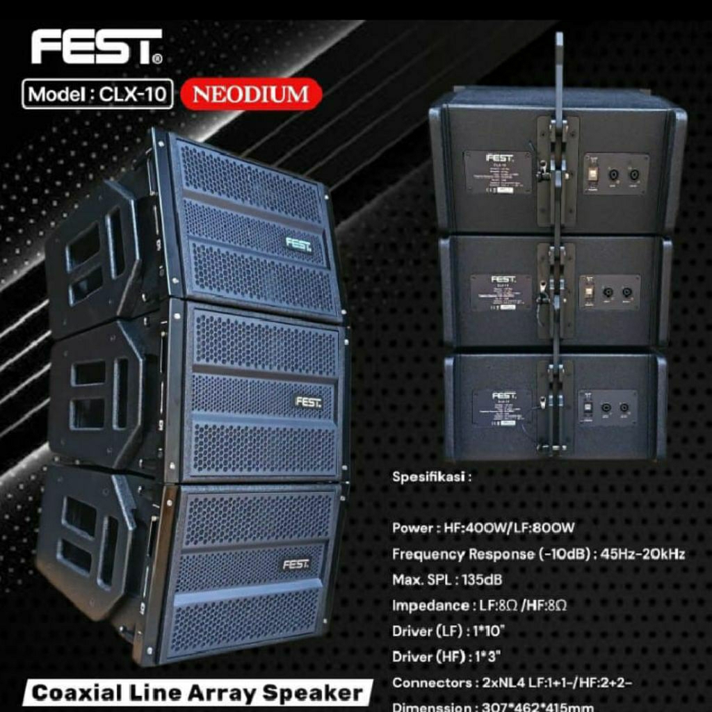 Speaker coaxial line array Fest CLX 10 neodium original 10inch