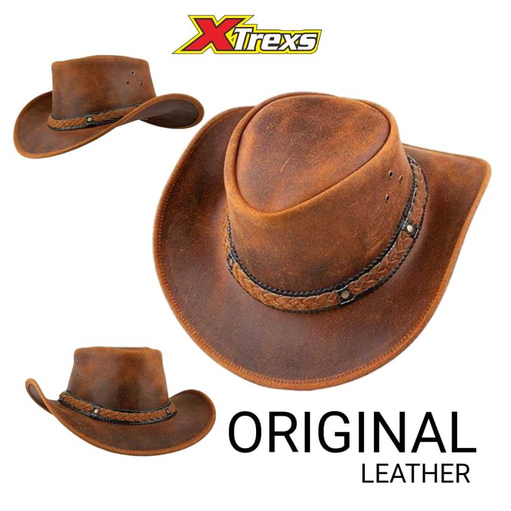 TOPI KOBOY KULIT ASLI PRIA PREMIUM