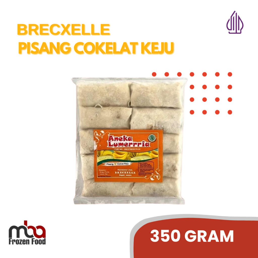 BRECXELLE Pisang Coklat Keju Lumer 10 pcs 350 Gram /Pisang /Cokelat /Keju /Camilan /Snack /Jajan /Ku
