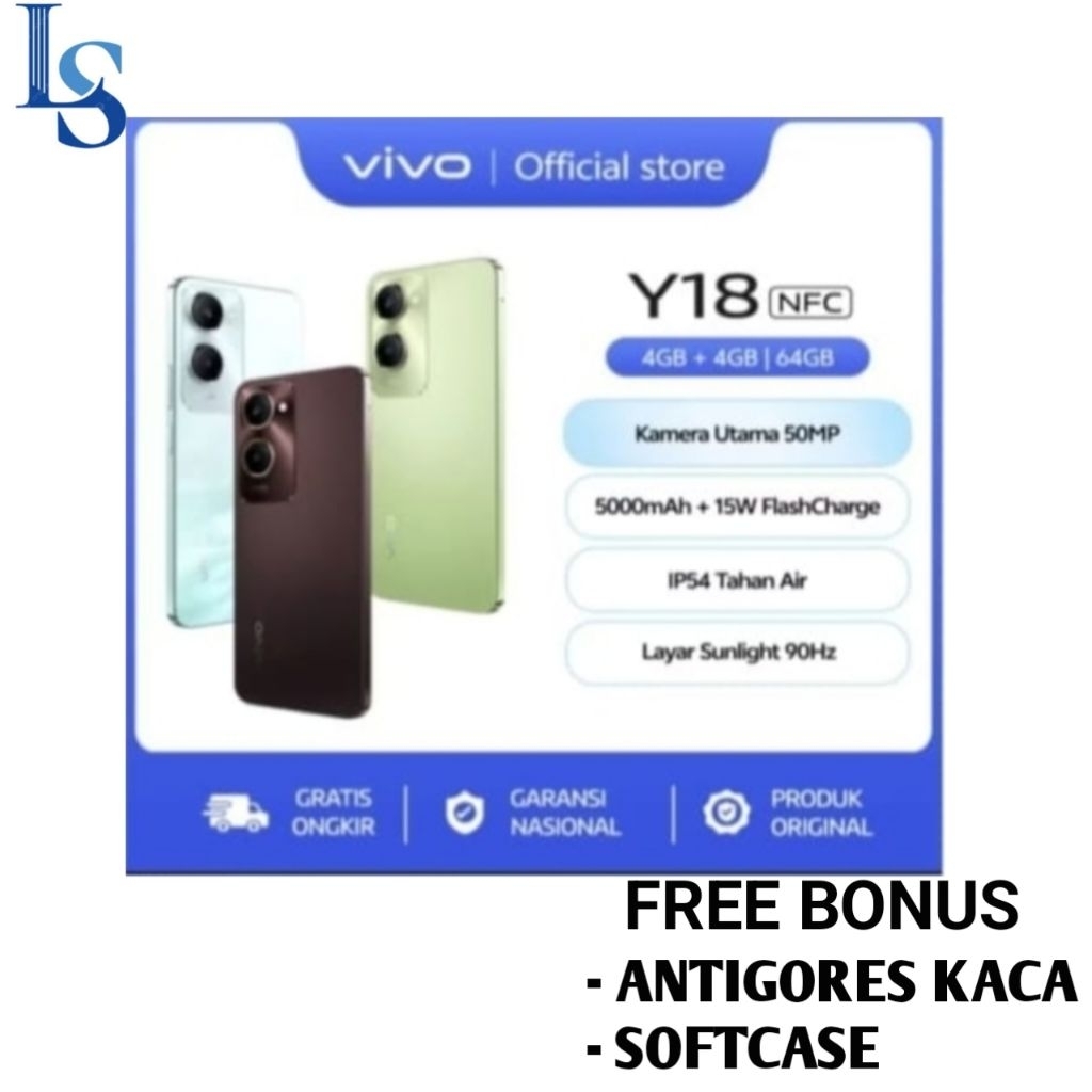 HP VIVO Y18 RAM 4 GB ROM 64 GB + NFC - Vivo Y18 4/64 GB - Garansi Resmi